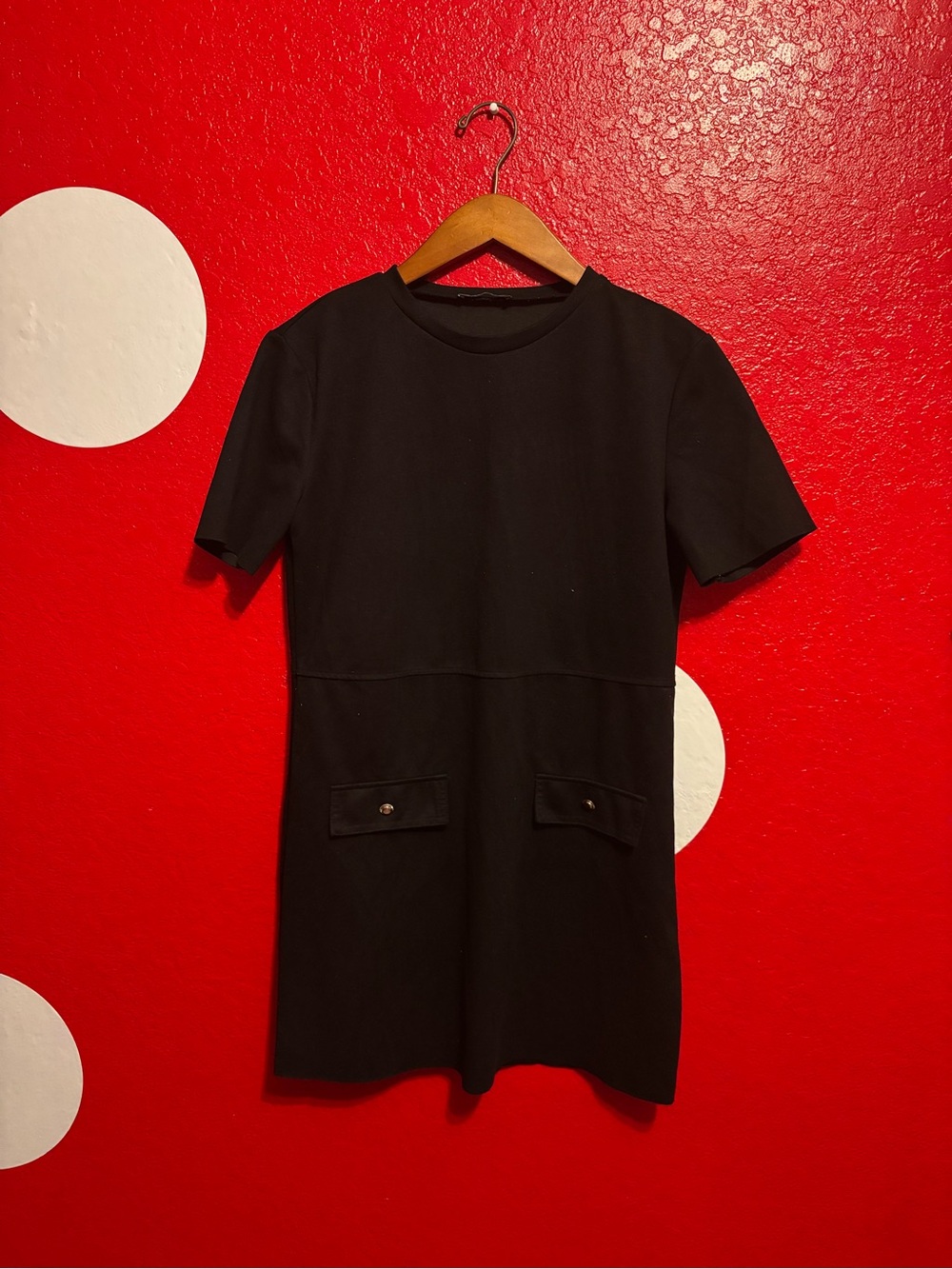 Zara Black Crewneck Short Sleeve dress